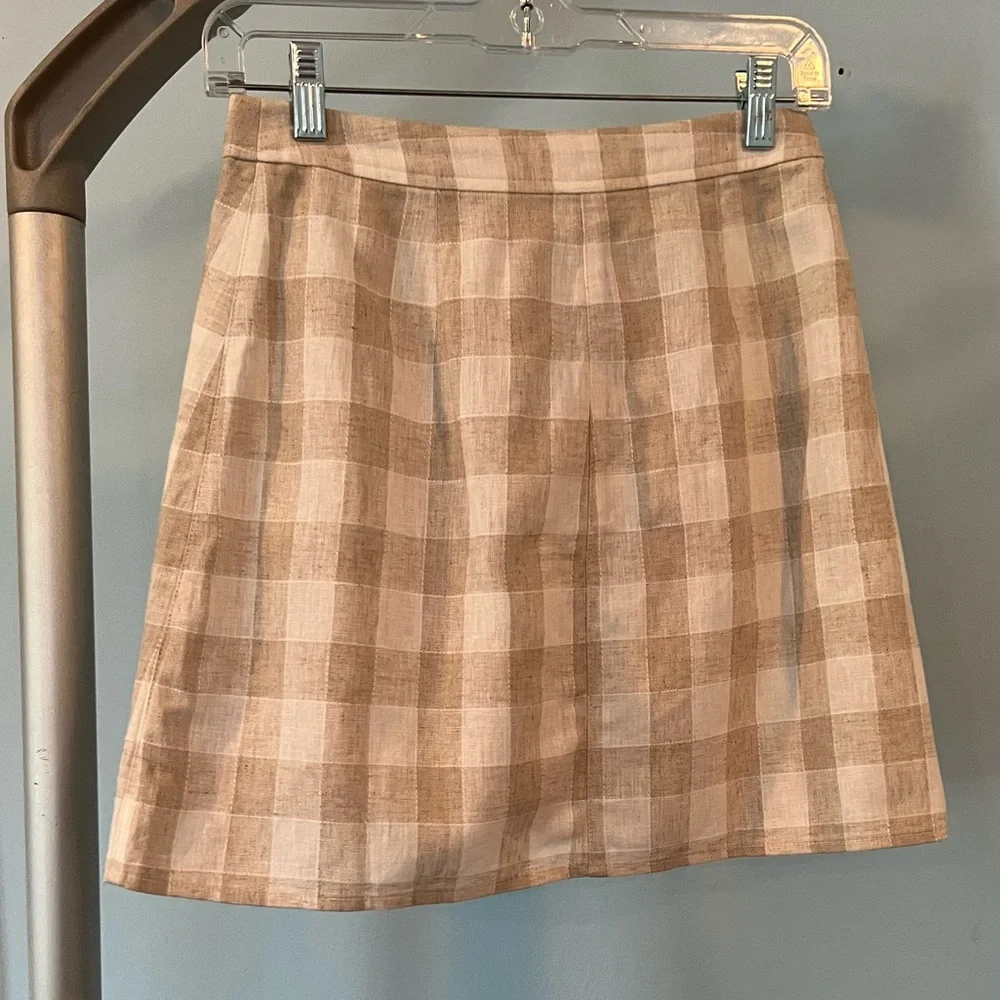 NWT - Madewell Linen-Blend Tulip-Hem Mini Skirt: Undyed Edition - Size 0